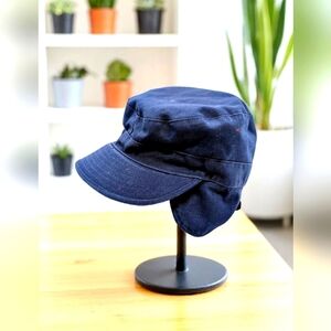 Military Navy Blue Sz 7-1/2 BDU Combat Cap with Ear Flaps P11100-97-C-9512